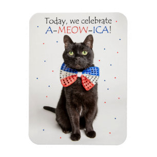 Imán Feliz 4 de julio para cualquiera de los gatos patr