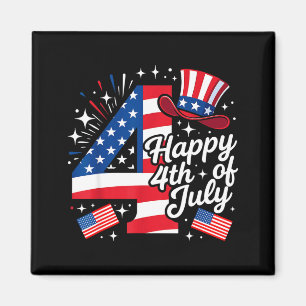 Imán Feliz 4 de julio patriótica bandera americana 4 de