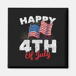 Imán Feliz 4 de julio Patriótico Americano Bandera de E
