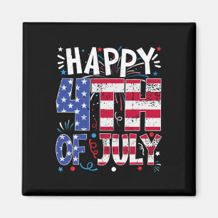 Imán Feliz 4 de julio Patriótico Americano Bandera de E