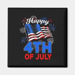 Imán Feliz 4 de julio Patriótico Americano Bandera EEUU