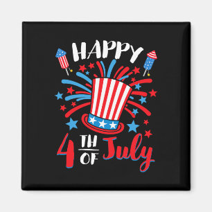Imán Feliz 4 de julio Patriótico Americano Bandera EEUU