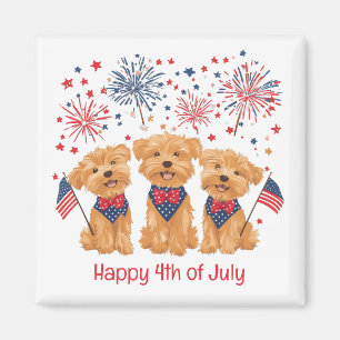 Imán Feliz 4 de Julio Perros Yorkie