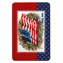 Imán Feliz 4 de julio. Regalo de diseño patriótico vint