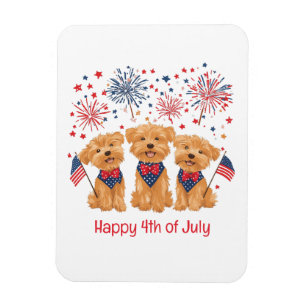 Imán Feliz 4 De Julio Yorkie Dogs