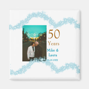 Imán Feliz 50 aniversario agregar nombre de la pareja f