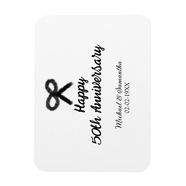 Imán Feliz 50° aniversario agregar pareja fecha de matr (Vertical)