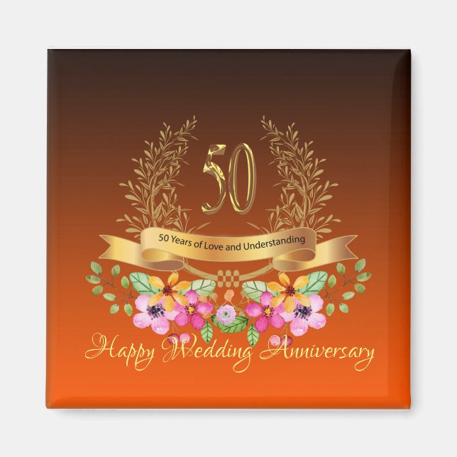 Imán Feliz 50° aniversario Boda (Frente)