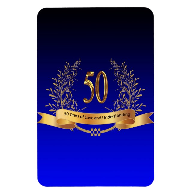 Imán Feliz 50 aniversario BodaMagno fotográfico flexibl (Vertical)