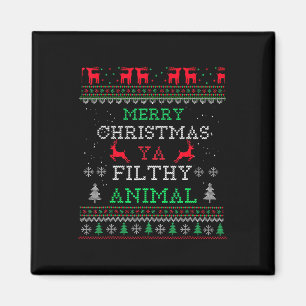 Imán Feliz animal navideño ya Navidad Familia Pajama