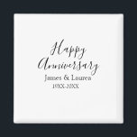 Imán Feliz aniversario boda fecha año simple mi<br><div class="desc">Diseño</div>