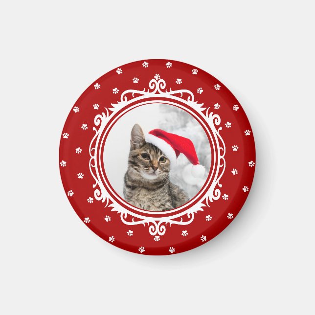 Imán '¡Feliz Año Miau!' Magnate de Navidades de Cat Lov (Frente)