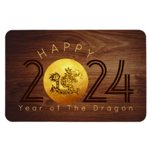 Imán Feliz Año Nuevo 2024 RecPM del Dragón Maderero Chi