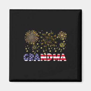 Imán Feliz Año Nuevo 2025 Abuela Familia Bandera Americ