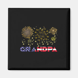 Imán Feliz Año Nuevo 2025 Abuelo Familia Bandera Americ