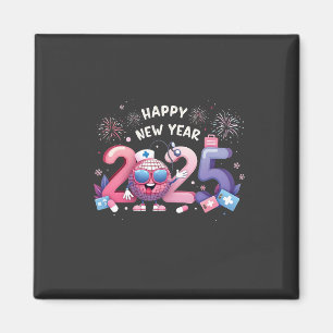 Imán Feliz Año Nuevo 2025 Enfermería Disco Ball Healthc