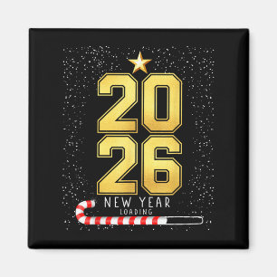 Imán Feliz Año Nuevo 2026 Cargando Graciosos Años Nuevo