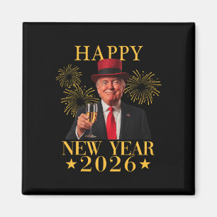 Imán Feliz Año Nuevo 2026 Divertido Presidente Trump Fu