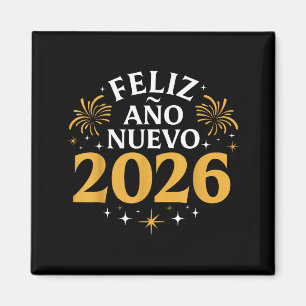 Imán Feliz Año Nuevo 2026 Fiesta de Nochevieja Española