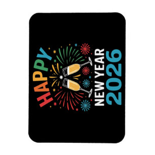 Imán Feliz Año Nuevo 2026 Fiesta Divertida Nochevieja 2