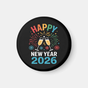 Imán Feliz Año Nuevo 2026 Fiesta Divertida Nochevieja 2