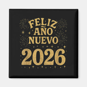 Imán Feliz Año Nuevo 2026 Fuegos Artificiales Españoles