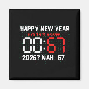 Imán Feliz Año Nuevo 2026 Humor Reloj 6 7 Meme Sistema