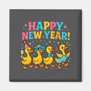 Imán Feliz Año Nuevo 2026 Regalo de Fiesta de Pato Lind