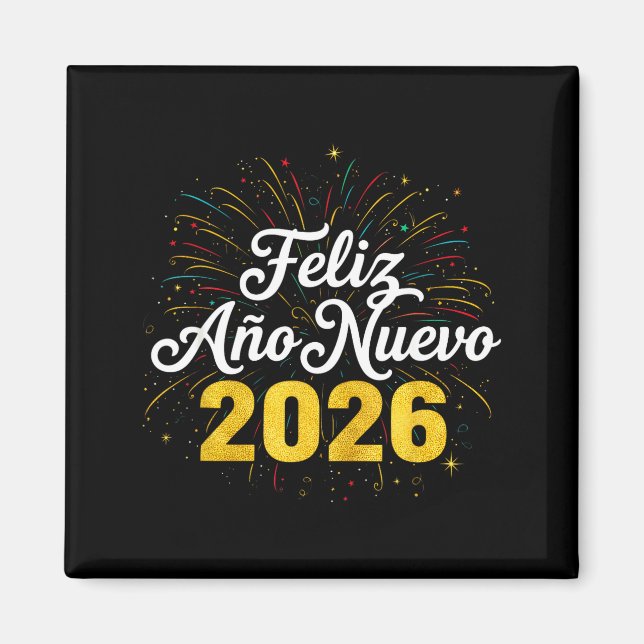 Imán Feliz Año Nuevo 2026 Spanish New Years Eve Party  (Frente)