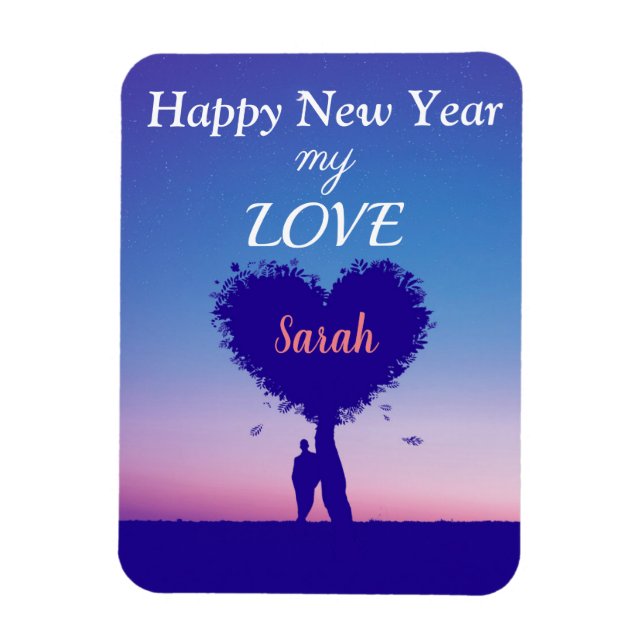 Imán Feliz año nuevo amor (Vertical)