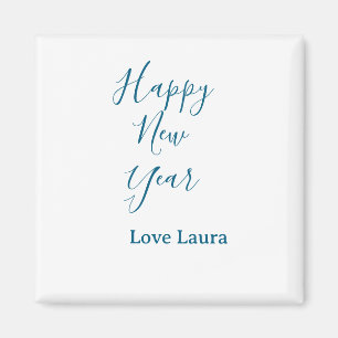 Imán Feliz año nuevo añádase nombre amor azul simple mí