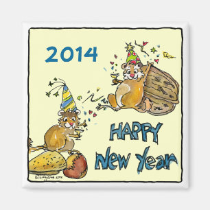 Imán Feliz Año Nuevo Chipmunks Personalizado Magnet