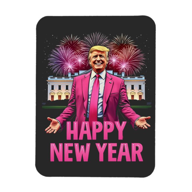 Imán Feliz Año Nuevo La Resolución De Trump 2025 (Vertical)