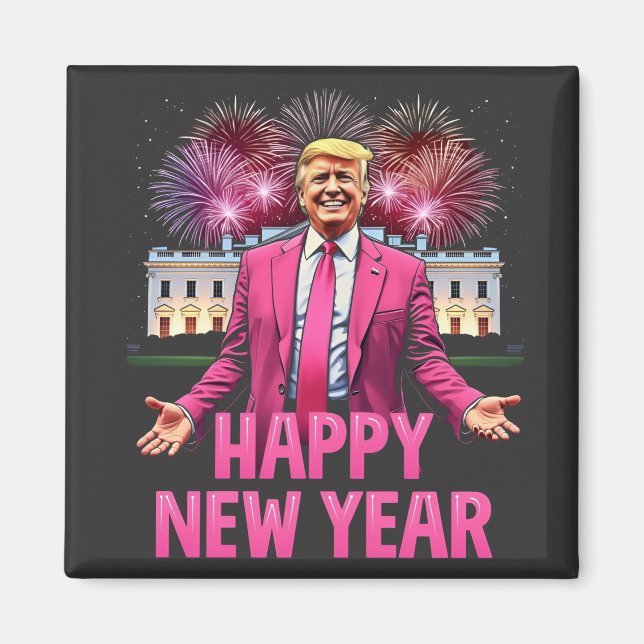 Imán Feliz Año Nuevo La Resolución De Trump 2025 (Frente)