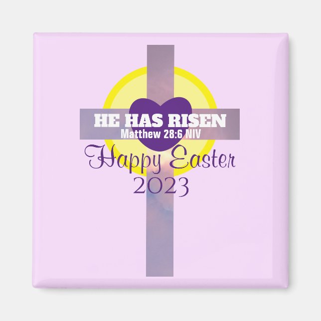 Imán Feliz Año Pascua, Biblia Verse Año Personalizado P (Frente)