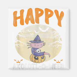 Imán Feliz Axolotl-O-Ween Cute Halloween Axolotl Hallow