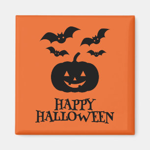 Imán Feliz Bate de Calabaza de Halloween Mínimo