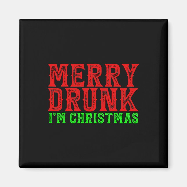 Imán Feliz Borracho, soy Navidades Santa X-mas Fea Navi (Frente)