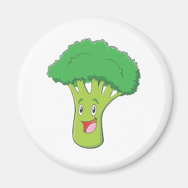 Imán Feliz Broccoli Vegetable Sonriendo (Frente)