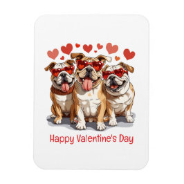 Imán Feliz Bulldog en inglés de San Valentín