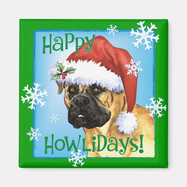 Imán Feliz Bullmastiff de Howlidays (Frente)