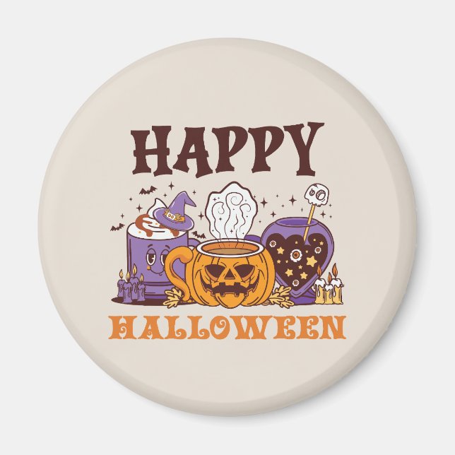 Imán Feliz café de Halloween Brew (Frente)