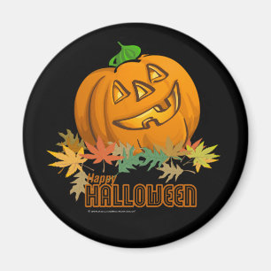 Imán Feliz Calabaza de Halloween al negro