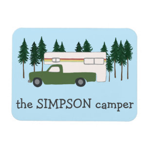 Imán FELIZ CAMPER Camión Camping RVing Motorhome Trees