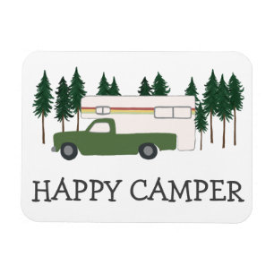 Imán FELIZ CAMPER Camión Camping RVing Motorhome Trees