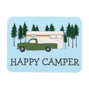 Imán FELIZ CAMPER Camión Camping RVing Motorhome Trees