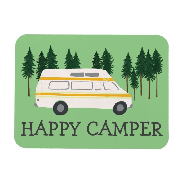 Imán FELIZ CAMPER Vanlife RVing Motorhome Trees (Horizontal)