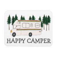 FELIZ CAMPER Whimsical Retro RVing Motorhome Trees