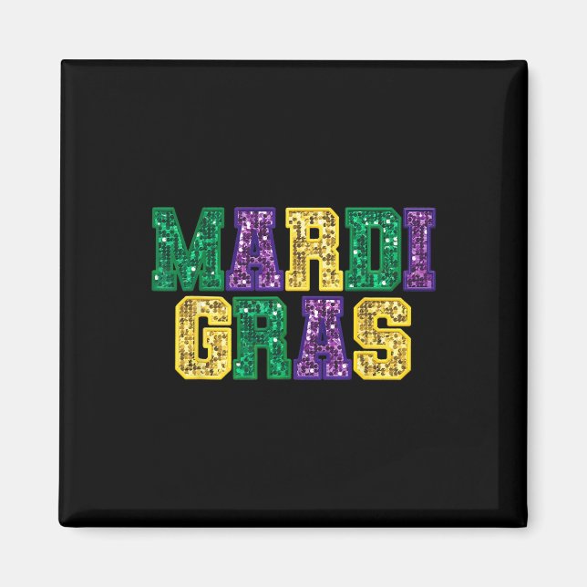 Imán Feliz Carnaval de Mardi Gras Martes de Carnaval Fl (Frente)