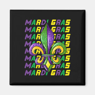 Imán Feliz Carnaval de Mardi Gras Martes Gordo Fleur De